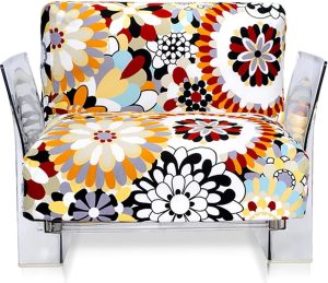 Fotel Pop Missoni Vevey brązowy – designerski styl, wygoda, tkanina