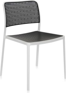 Krzesło Audrey biała rama czarne siedzisko – elegancki design, nowoczesny styl, wysoka jakość