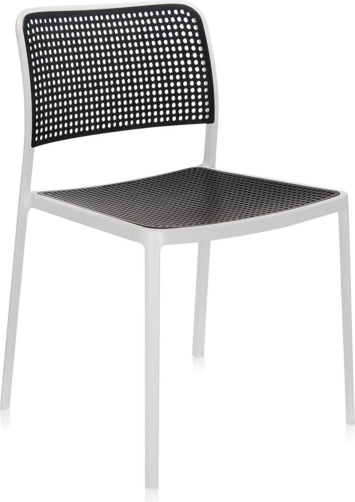 Krzesło Audrey biała rama czarne siedzisko – elegancki design, nowoczesny styl, wysoka jakość