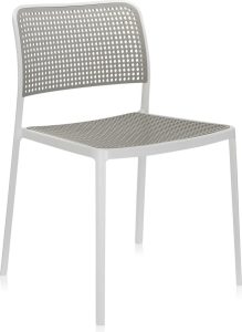 Krzesło Audrey biała rama szare siedzisko – elegancki design, wygoda, trwałość