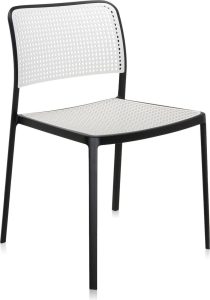 Krzesło Audrey czarna rama białe siedzisko – elegancki design, wygodne siedzisko, trwała konstrukcja