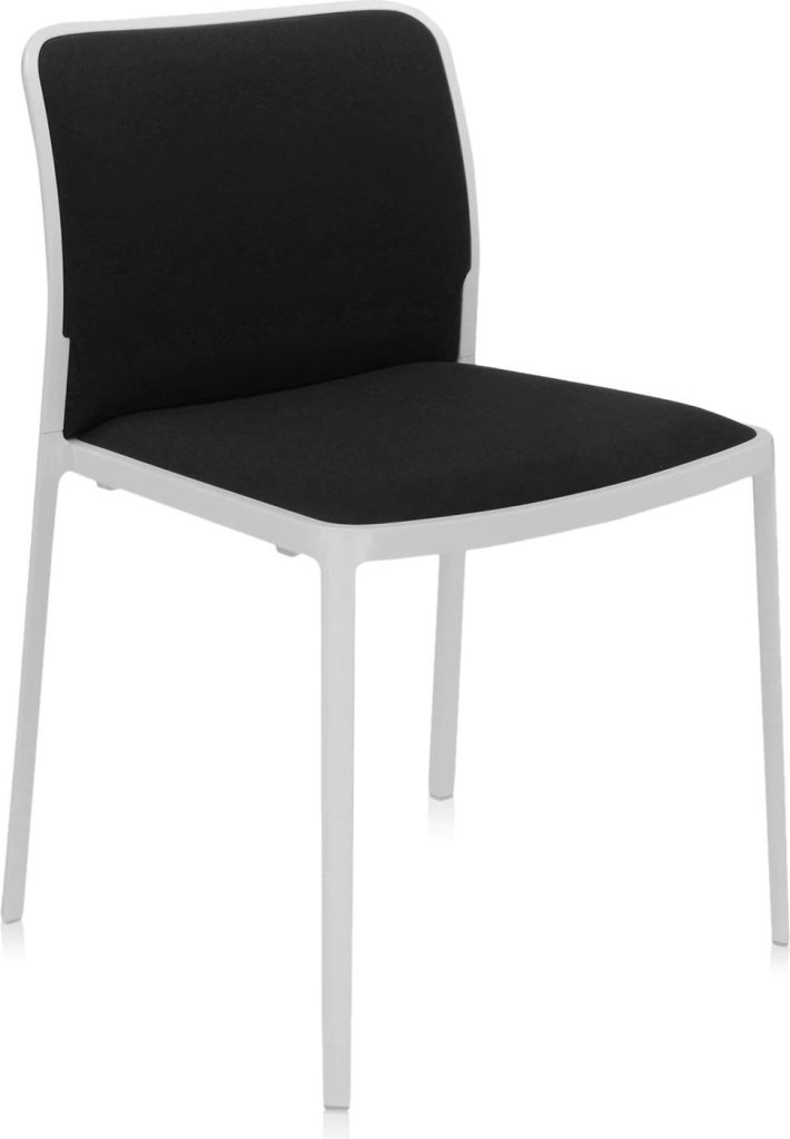 Krzesło Audrey Soft czarne z białą ramą – elegancki design, komfortowe siedzisko, nowoczesny styl