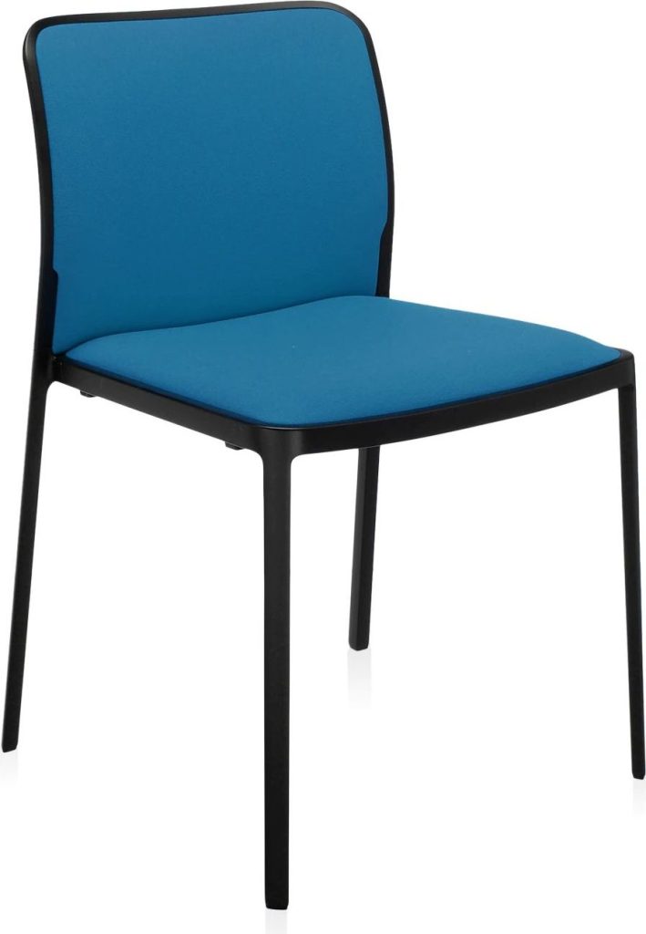 Krzesło Audrey Soft turkusowe z czarną ramą – elegancki design, komfort, nowoczesność