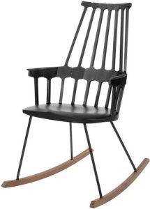 Krzesło bujane Comback czarne – nowoczesny design, wygodne siedzisko, trwała konstrukcja