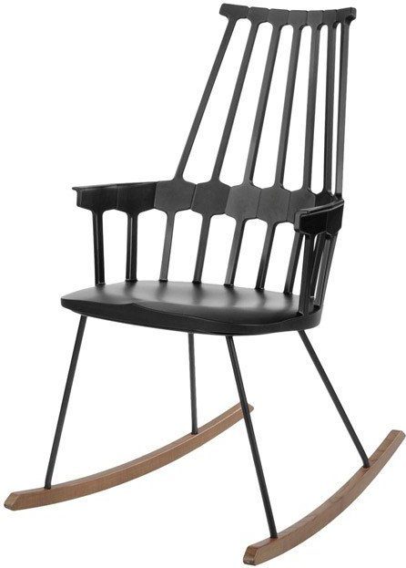 Krzesło bujane Comback czarne – nowoczesny design, wygodne siedzisko, trwała konstrukcja