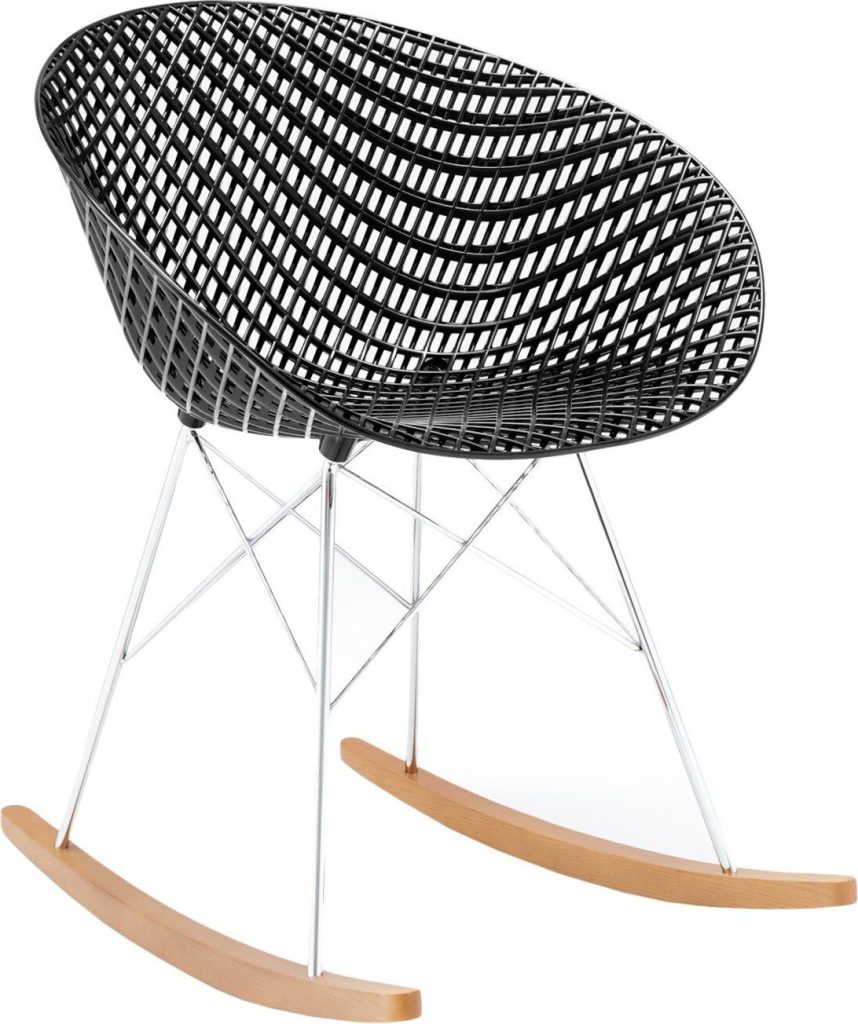 Krzesło bujane Smatrik czarne – nowoczesny design, komfortowe siedzisko, elegancka forma