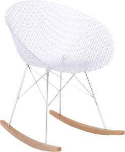Krzesło bujane Smatrik kryształowe – eleganckie wykończenie, wygodne siedzisko, nowoczesny design