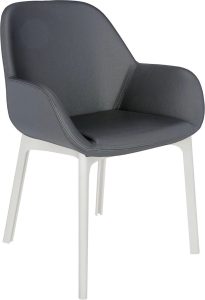 Krzesło Clap Eco Leather ciemnoszare z białą ramą – nowoczesny design, wygoda, trwałe materiały