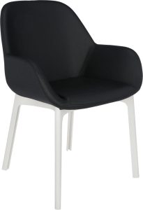 Krzesło Clap Eco Leather czarne z białą ramą – nowoczesny design, wygoda, uniwersalne zastosowanie