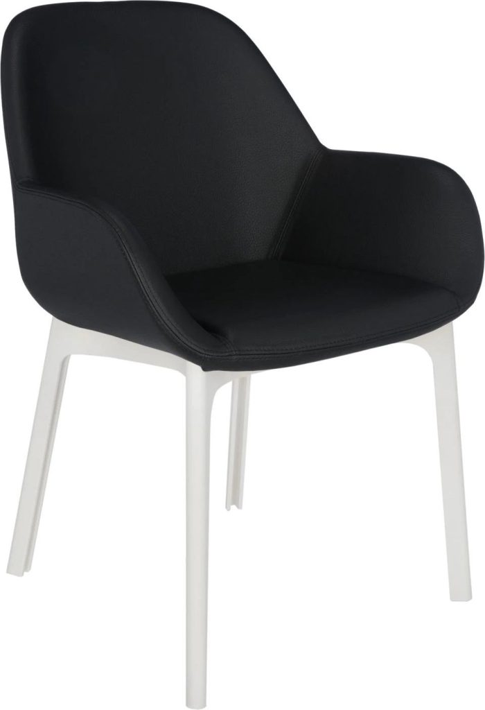 Krzesło Clap Eco Leather czarne z białą ramą – nowoczesny design, wygoda, uniwersalne zastosowanie