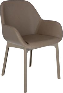 Krzesło Clap Eco Leather taupe z taupe ramą – elegancki design, komfort, trwałość