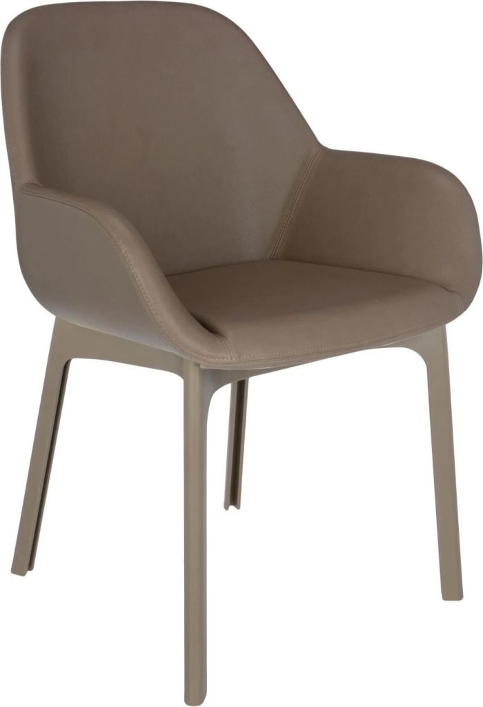 Krzesło Clap Eco Leather taupe z taupe ramą – elegancki design, komfort, trwałość