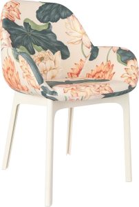 Krzesło Clap Flowers Kew białe – nowoczesny design, kwiatowy wzór, trwały materiał