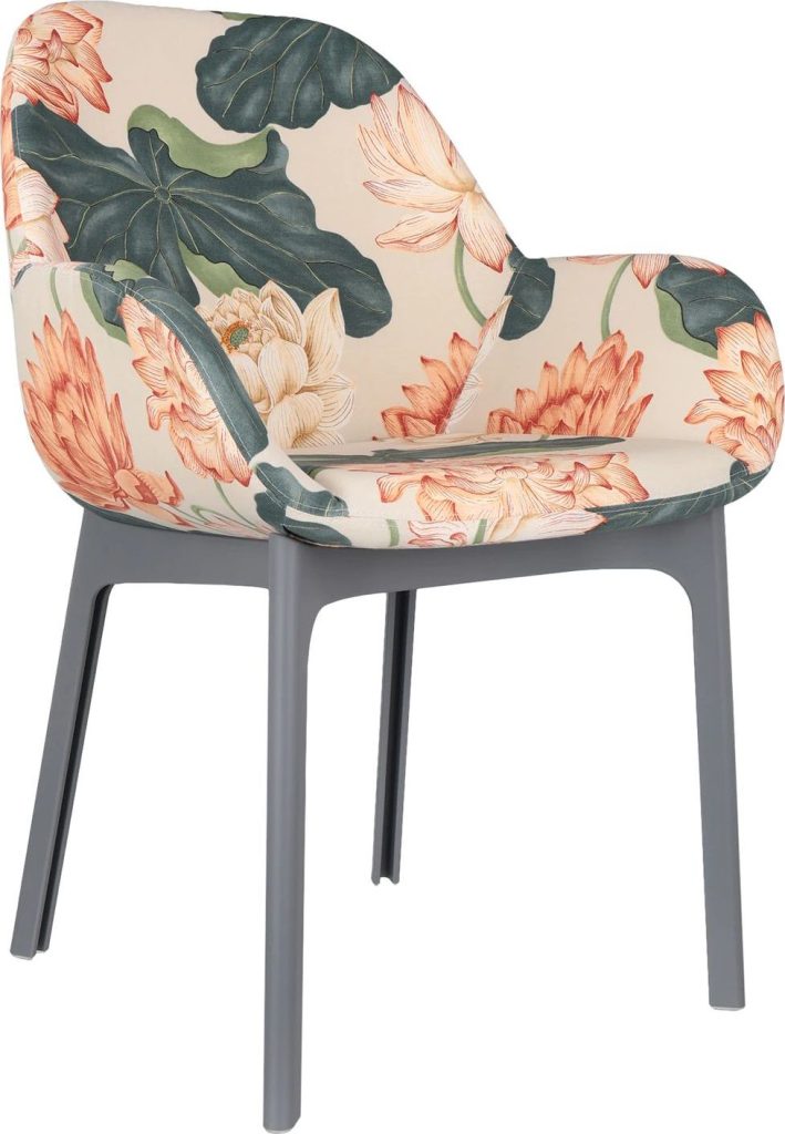 Krzesło Clap Flowers Kew szare – elegancki design, wygodne siedzisko, nowoczesny styl