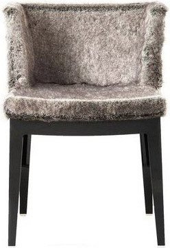 Krzesło Mademoiselle Kravitz futro pyton czarny korpus – elegancki design, luksusowe materiały, nowoczesny styl