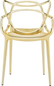 Krzesło Masters metalizowane złote – elegancki design, nowoczesny styl, wytrzymały materiał