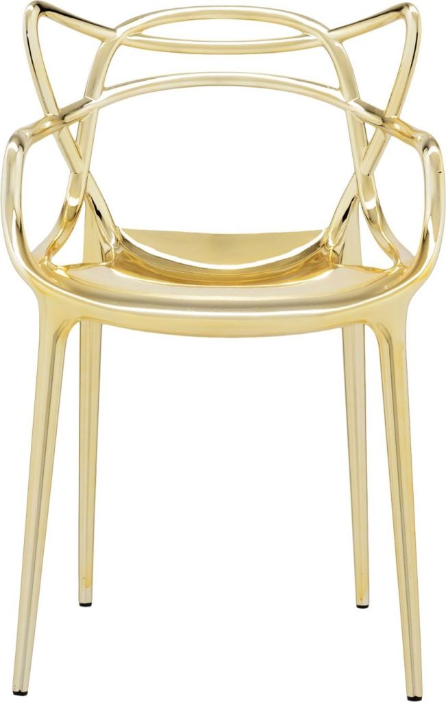 Krzesło Masters metalizowane złote – elegancki design, nowoczesny styl, wytrzymały materiał