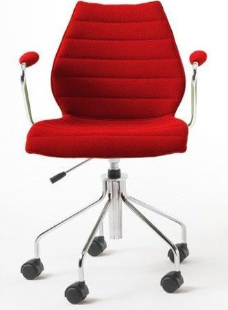 Krzesło na kółkach Maui Soft czerwone – ergonomiczne, komfortowe, nowoczesny design