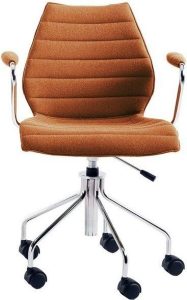 Krzesło na kółkach Maui Soft – wygodne, pomarańczowe, nowoczesny design, ergonomiczne