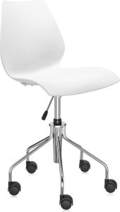Krzesło na kółkach Maui Swivel białe – ergonomiczne, obrotowe, z funkcją regulacji wysokości