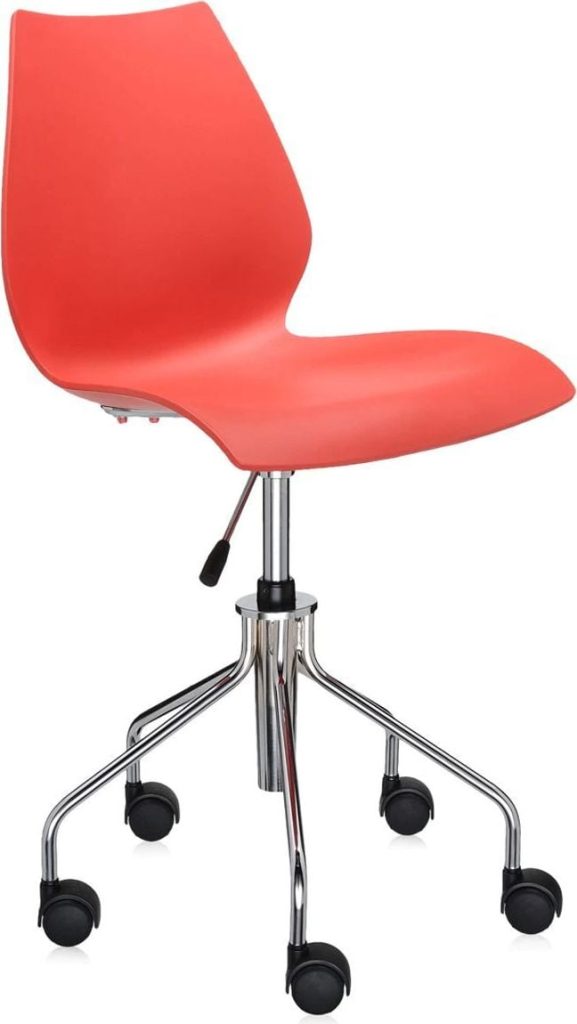 Krzesło na kółkach Maui Swivel czerwone – ergonomiczne, obrotowe, nowoczesny design
