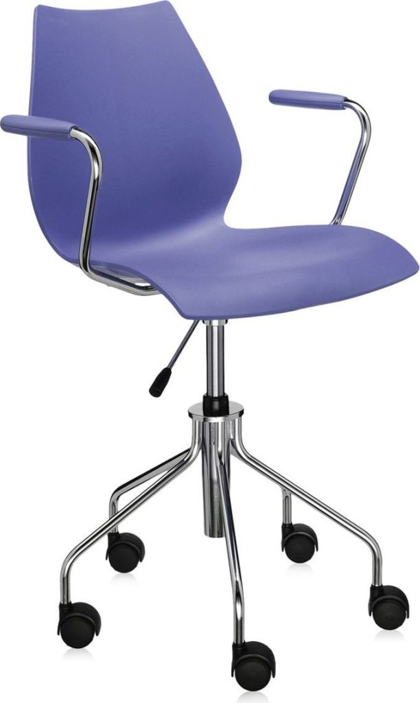 Krzesło na kółkach Maui Swivel niebieskie z podłokietnikami – komfort, styl, ergonomia, nowoczesny design