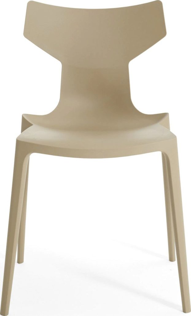 Krzesło Re-Chair szarobeżowe – elegancki design, komfortowe siedzisko, trwałe materiały