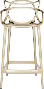 Stołek barowy Masters metalizowany złoty 99 cm – elegancki design, wygoda, trwały materiał