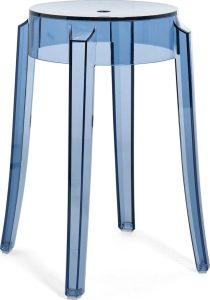Stołek Charles błękitny – nowoczesny design, wygodny, tapicerowany, idealny do wnętrz