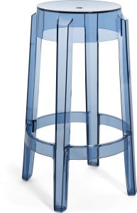 Stołek kuchenny Charles błękitny – nowoczesny design, wygoda użytkowania, materiał: drewno i metal