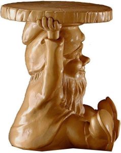 Stołek-stolik Gnomes Attila złoty – elegancki design, funkcjonalność, metalowa konstrukcja