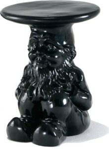 Stołek-stolik Gnomes Napoleon czarny – elegancki design, wielofunkcyjność, trwały materiał