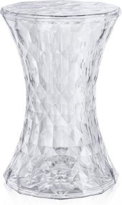 Stołek Stone kryształowy – elegancki design, przezroczysty, akrylowy materiał