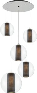 Lampa wisząca Merida 5 – elegancki design, pięć źródeł światła, nowoczesny styl, idealna do jadalni