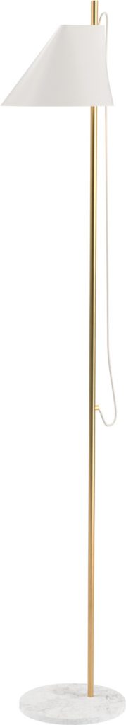 Lampa podłogowa Yuh LED 2700K – nowoczesny design, biały kolor, mosiądz