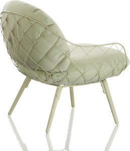 Fotel niski Pina zielone rama i siedzisko, zielone nogi – komfort i nowoczesny design