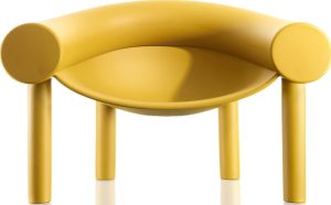 Fotel Sam Son żółty – nowoczesny design, wygodny kształt, materiał tapicerski