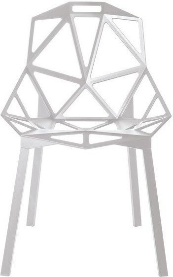 Krzesło Chair_One białe z nogami pomalowanymi na biało – nowoczesny design, wygodne siedzenie, minimalistyczny styl