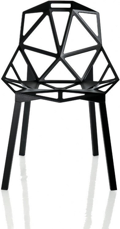 Krzesło Chair_One czarne z czarnymi anodyzowanymi nogami – nowoczesny design, trwały materiał, uniwersalne zastosowanie