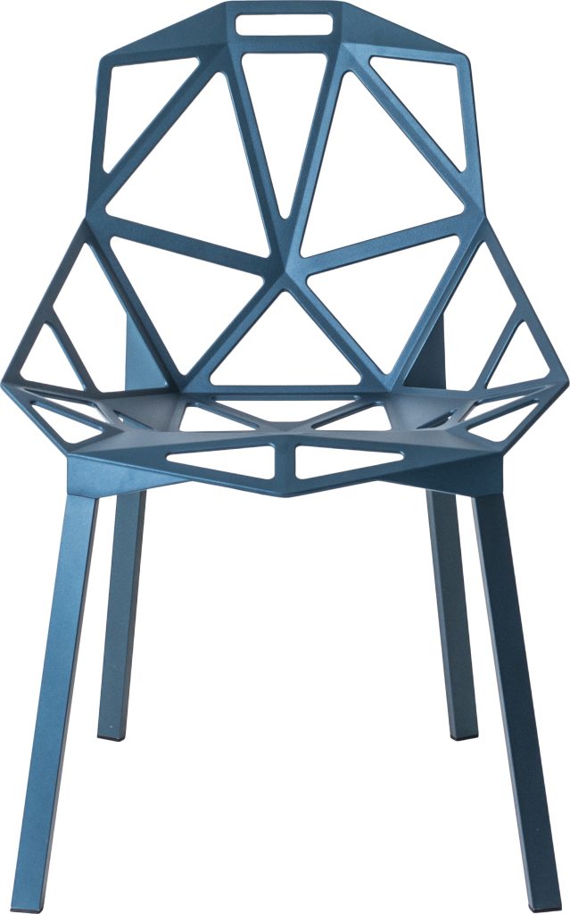 Krzesło Chair_One niebieskie – nowoczesny design, ergonomiczna konstrukcja, stalowa rama, materiał odporny na zarysowania
