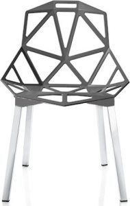 Krzesło Chair_One szary antracyt z polerowanymi anodyzowanymi nogami – nowoczesny design, trwałe materiały, idealne do wnętrz
