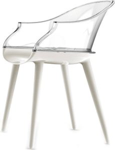 Krzesło Cyborg Couplings – siedzisko białe, oparcie transparentne, nowoczesny design