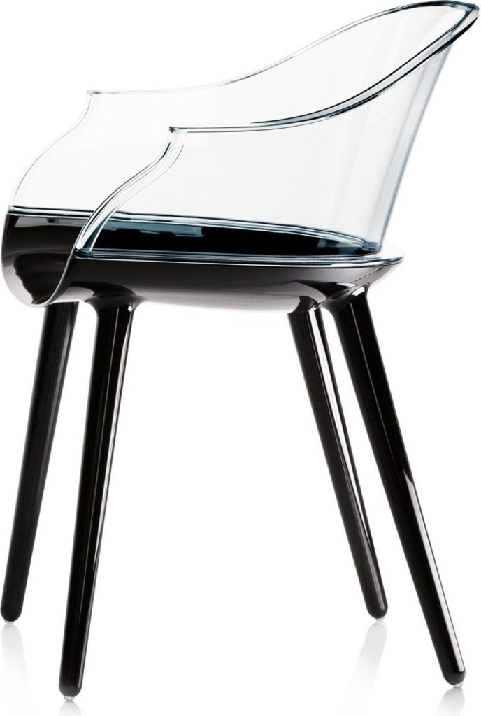Krzesło Cyborg Couplings – designerskie siedzisko czarne, oparcie transparentne, nowoczesny styl