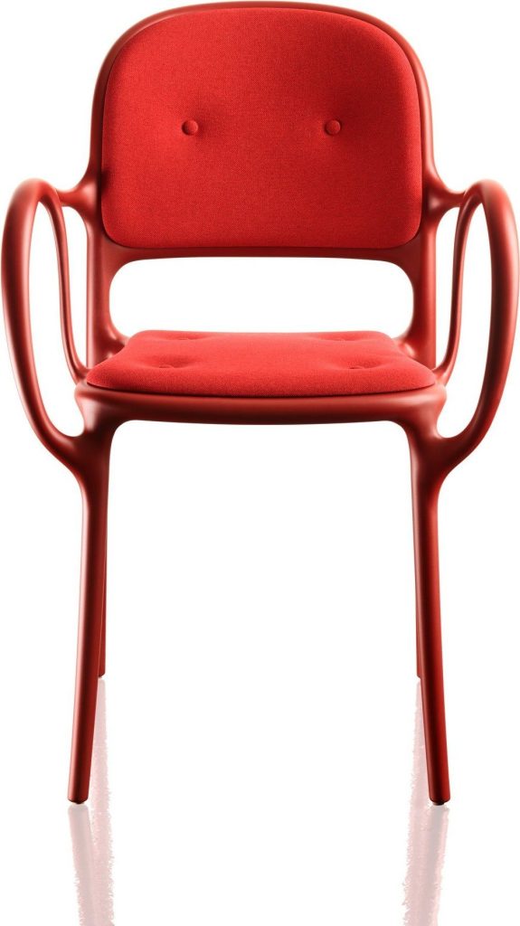 Krzesło Mila tapicerowane czerwone – elegancki design, wygodne siedzisko, stylowy dodatek do wnętrz