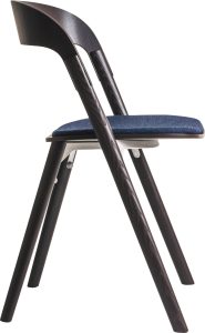 Krzesło Pila z poduszką brązowo-granatowe – elegancki design, wygodna poduszka, trwałe materiały
