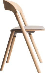 Krzesło Pila z poduszką drewno naturalne, szare – elegancki design, komfort, trwałe materiały