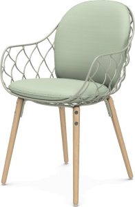 Krzesło Pina pełne zielone materiał Steelcut 2 nogi jesion – elegancki design, komfort, trwałość