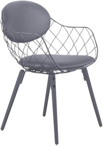 Krzesło Pina szare – elegancki design, materiał Steelcut 2, szare nogi