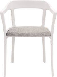 Krzesło Steelwood tapicerowane biało-szare – elegancki design, komfort siedzenia, nowoczesne materiały