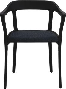 Krzesło Steelwood tapicerowane czarno-ciemnoszare – nowoczesny design, wygodne siedzisko, elegancki kolor